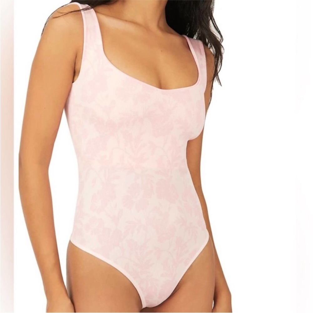 Intimately Free People Clean Lines Floral Bodysuit in Bubble Bath Combo M/L NEW